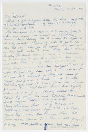 Primary view of object titled '[Letter from Margaret L. Chamberlain to Mr. Rigdon Edwards, October 8, 1945]'.
