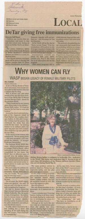 Primary view of object titled '[Clipping: Why Women Can Fly]'.