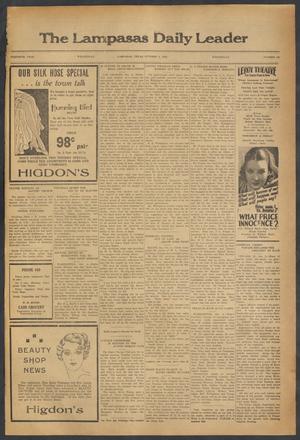 The Lampasas Daily Leader (Lampasas, Tex.), Vol. 30, No. 180, Ed. 1 Wednesday, October 4, 1933