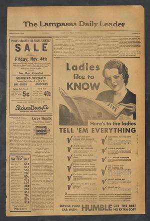 The Lampasas Daily Leader (Lampasas, Tex.), Vol. 29, No. 207, Ed. 1 Thursday, November 3, 1932