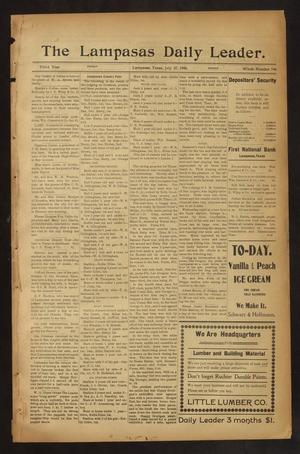 Primary view of object titled 'The Lampasas Daily Leader. (Lampasas, Tex.), Vol. 3, No. 740, Ed. 1 Friday, July 27, 1906'.