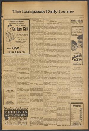 The Lampasas Daily Leader (Lampasas, Tex.), Vol. 30, No. 192, Ed. 1 Wednesday, October 18, 1933