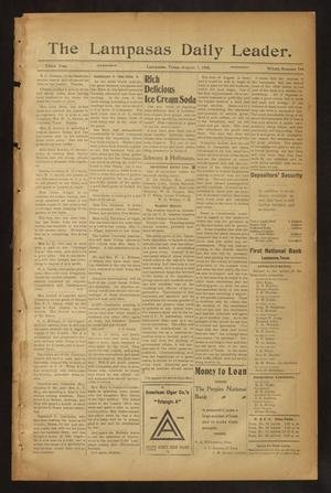 Primary view of object titled 'The Lampasas Daily Leader. (Lampasas, Tex.), Vol. 3, No. 744, Ed. 1 Wednesday, August 1, 1906'.