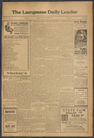 The Lampasas Daily Leader (Lampasas, Tex.), Vol. 30, No. 181, Ed. 1 Thursday, October 5, 1933