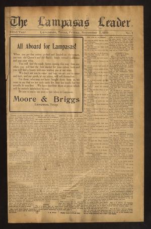 Primary view of object titled 'The Lampasas Leader. (Lampasas, Tex.), Vol. 32, No. 1, Ed. 1 Friday, November 7, 1919'.