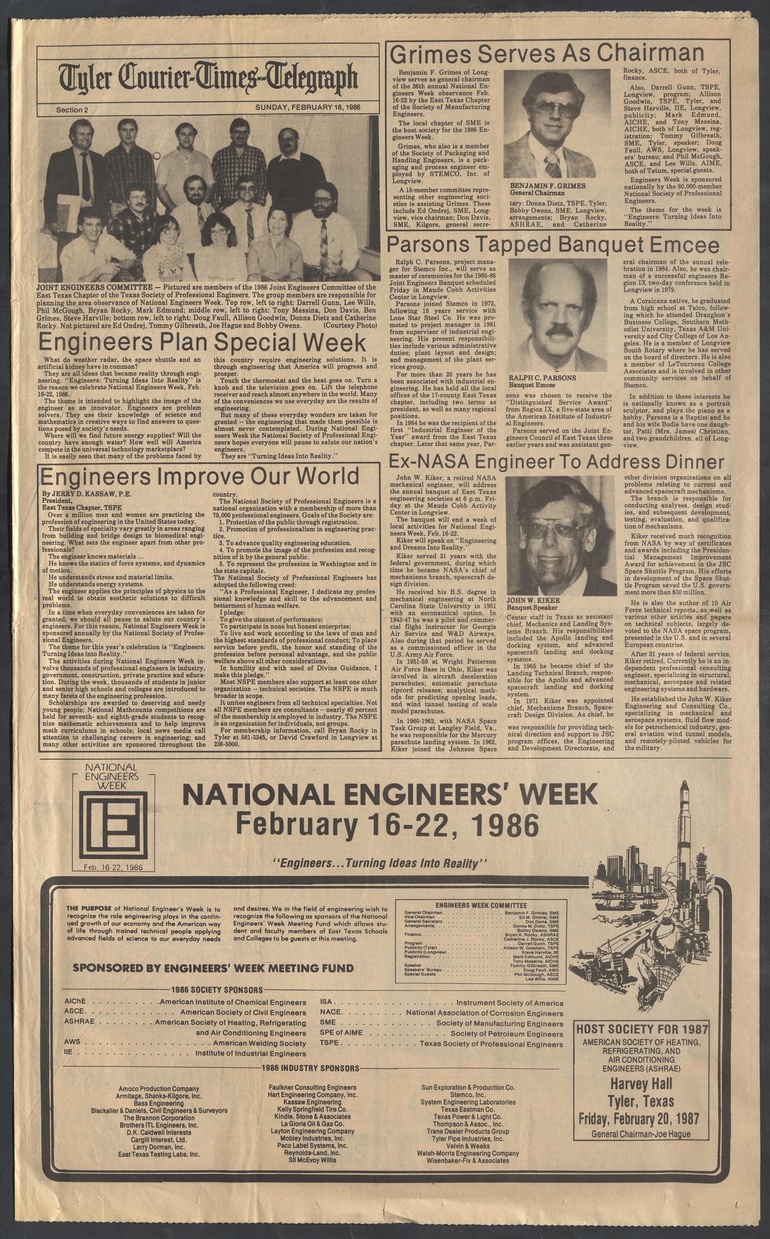 Tyler Courier-Times-Telegraph (Tyler, Tex.), Ed. 1 Sunday, February 16, 1986 - The ...1500 x 2412