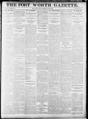 Primary view of object titled 'Fort Worth Gazette. (Fort Worth, Tex.), Vol. 15, No. 241, Ed. 1, Saturday, June 13, 1891'.