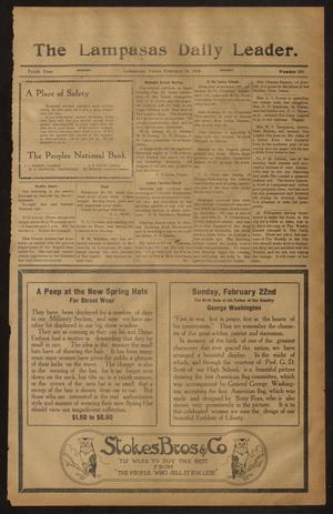The Lampasas Daily Leader. (Lampasas, Tex.), Vol. 10, No. 294, Ed. 1 Monday, February 16, 1914