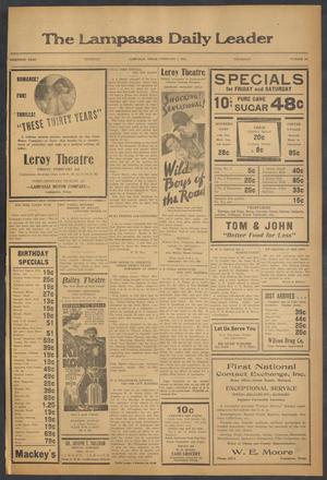 The Lampasas Daily Leader (Lampasas, Tex.), Vol. 30, No. 281, Ed. 1 Thursday, February 1, 1934