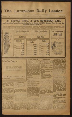 The Lampasas Daily Leader. (Lampasas, Tex.), Vol. 11, No. 223, Ed. 1 Monday, November 23, 1914