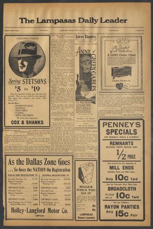 The Lampasas Daily Leader (Lampasas, Tex.), Vol. 31, No. 291, Ed. 1 Wednesday, February 13, 1935