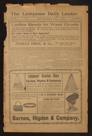 Primary view of object titled 'The Lampasas Daily Leader. (Lampasas, Tex.), Vol. 3, No. 784, Ed. 1 Monday, September 17, 1906'.