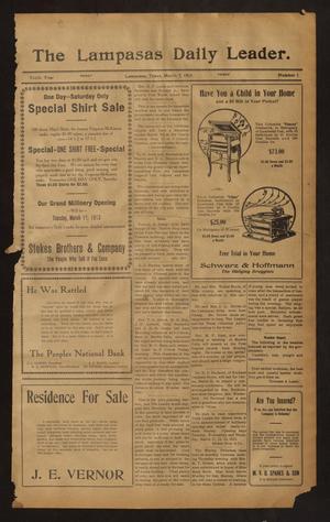 The Lampasas Daily Leader. (Lampasas, Tex.), Vol. 10, No. 1, Ed. 1 Friday, March 7, 1913