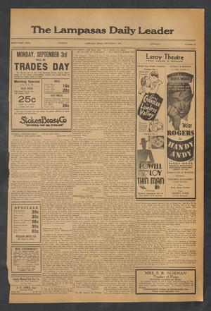 The Lampasas Daily Leader (Lampasas, Tex.), Vol. 31, No. 153, Ed. 1 Saturday, September 1, 1934