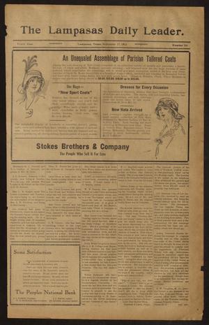 The Lampasas Daily Leader. (Lampasas, Tex.), Vol. 10, No. 166, Ed. 1 Wednesday, September 17, 1913