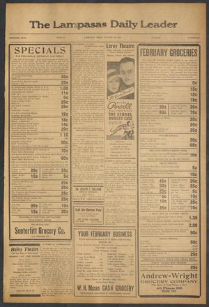 The Lampasas Daily Leader (Lampasas, Tex.), Vol. 30, No. 279, Ed. 1 Tuesday, January 30, 1934