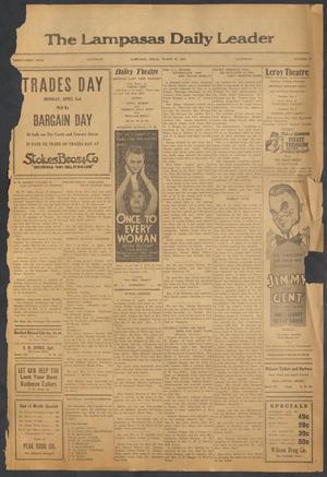 Primary view of object titled 'The Lampasas Daily Leader (Lampasas, Tex.), Vol. 31, No. 22, Ed. 1 Saturday, March 31, 1934'.