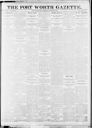 Primary view of object titled 'Fort Worth Gazette. (Fort Worth, Tex.), Vol. 15, No. 330, Ed. 1, Thursday, September 10, 1891'.