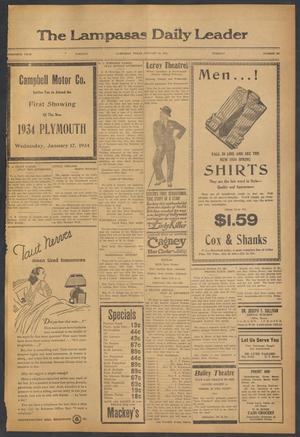 The Lampasas Daily Leader (Lampasas, Tex.), Vol. 30, No. 267, Ed. 1 Tuesday, January 16, 1934