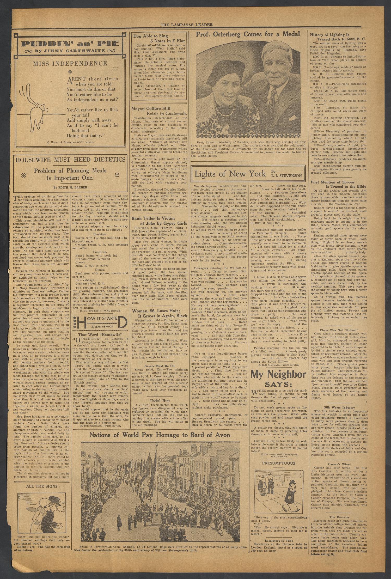 The Lampasas Daily Leader (Lampasas, Tex.), Vol. 31, No. 76, Ed. 1 Saturday, June 2, 1934
                                                
                                                    [Sequence #]: 3 of 4
                                                