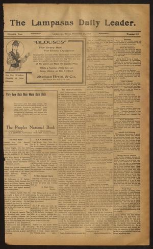 Primary view of object titled 'The Lampasas Daily Leader. (Lampasas, Tex.), Vol. 11, No. 213, Ed. 1 Wednesday, November 11, 1914'.