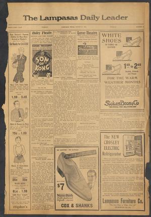 Primary view of object titled 'The Lampasas Daily Leader (Lampasas, Tex.), Vol. 31, No. 18, Ed. 1 Tuesday, March 27, 1934'.