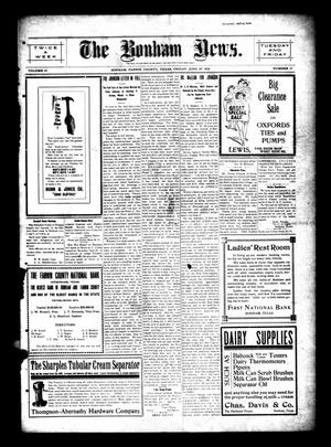 The Bonham News. (Bonham, Tex.), Vol. 45, No. 17, Ed. 1 Friday, June 24, 1910