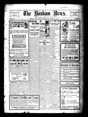 The Bonham News. (Bonham, Tex.), Vol. 44, No. 83, Ed. 1 Friday, February 11, 1910