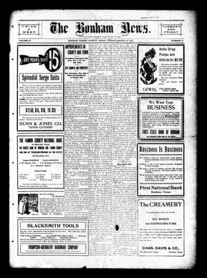 Primary view of object titled 'The Bonham News. (Bonham, Tex.), Vol. 44, No. 96, Ed. 1 Tuesday, March 29, 1910'.