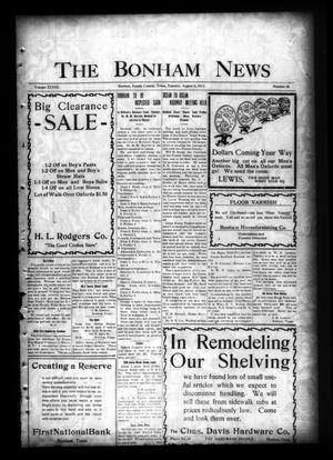 Primary view of object titled 'The Bonham News (Bonham, Tex.), Vol. 48, No. 30, Ed. 1 Tuesday, August 5, 1913'.