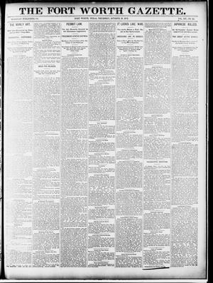 Primary view of object titled 'Fort Worth Gazette. (Fort Worth, Tex.), Vol. 16, No. 14, Ed. 1, Thursday, October 29, 1891'.