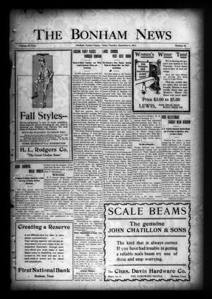 Primary view of object titled 'The Bonham News (Bonham, Tex.), Vol. 48, No. 40, Ed. 1 Tuesday, September 9, 1913'.