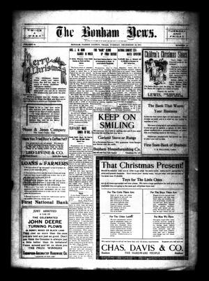 Primary view of object titled 'The Bonham News. (Bonham, Tex.), Vol. 46, No. 66, Ed. 1 Tuesday, December 12, 1911'.