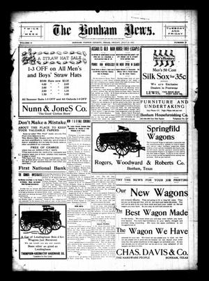 The Bonham News. (Bonham, Tex.), Vol. 46, No. 25, Ed. 1 Friday, July 21, 1911