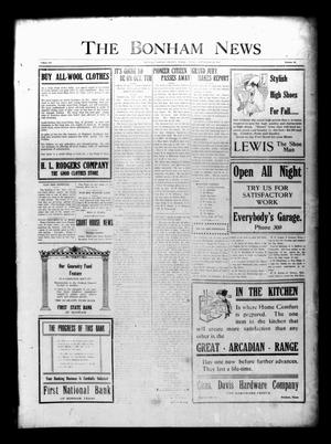 Primary view of object titled 'The Bonham News (Bonham, Tex.), Vol. 52, No. 46, Ed. 1 Friday, September 28, 1917'.