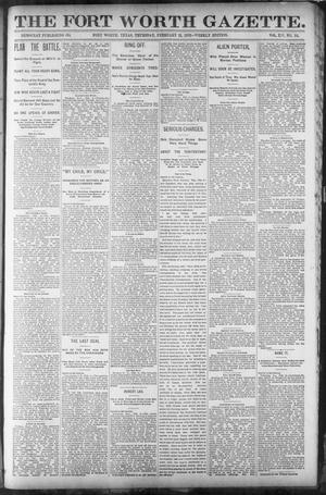 Fort Worth Gazette. (Fort Worth, Tex.), Vol. 14, No. 10, Ed. 1, Thursday, February 11, 1892