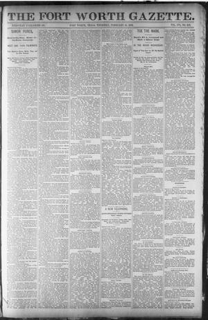 Primary view of object titled 'Fort Worth Gazette. (Fort Worth, Tex.), Vol. 16, No. 119, Ed. 2, Thursday, February 11, 1892'.