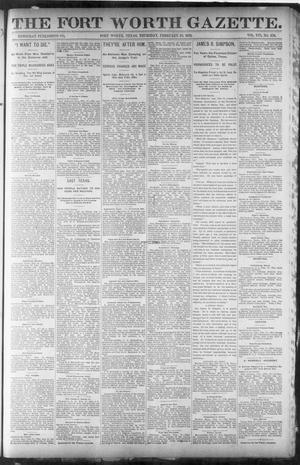 Fort Worth Gazette. (Fort Worth, Tex.), Vol. 16, No. 126, Ed. 2, Thursday, February 18, 1892