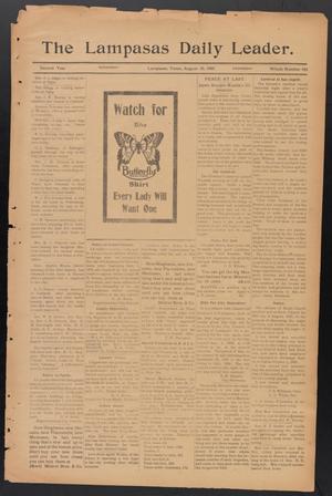 Primary view of object titled 'The Lampasas Daily Leader. (Lampasas, Tex.), Vol. 2, No. 459, Ed. 1 Wednesday, August 30, 1905'.
