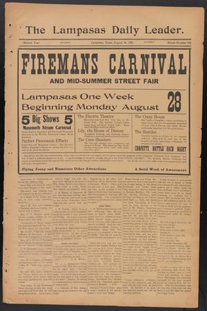Primary view of object titled 'The Lampasas Daily Leader. (Lampasas, Tex.), Vol. 2, No. 456, Ed. 1 Saturday, August 26, 1905'.