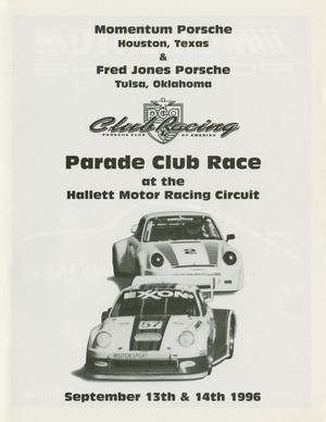 Primary view of object titled '[Program: Parade Club Race, September 13-14, 1996]'.