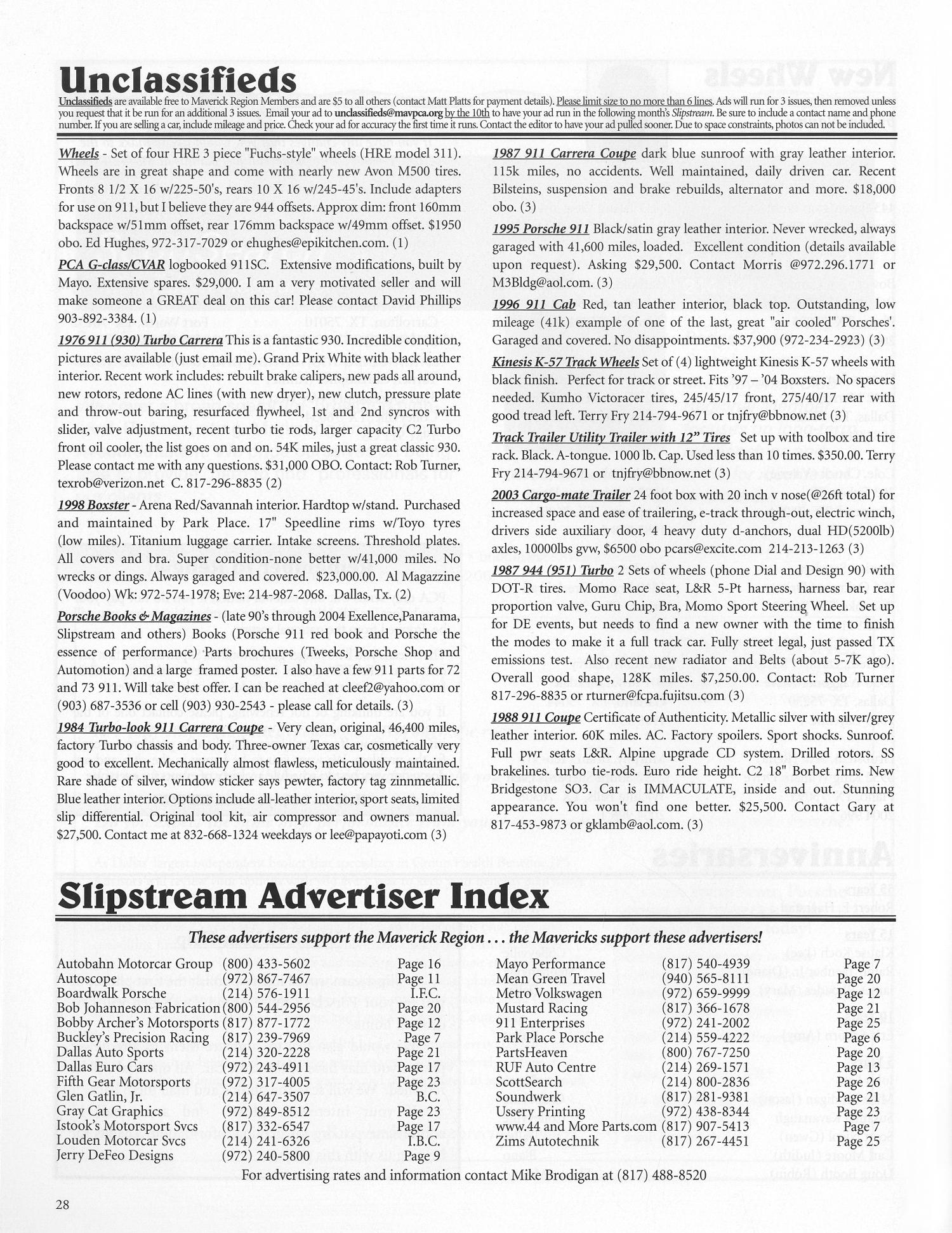 Slipstream, Volume 62, Number 7, July 2005
                                                
                                                    28
                                                