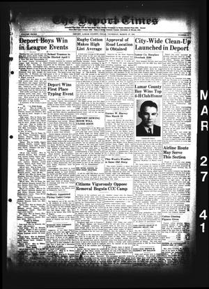 The Deport Times (Deport, Tex.), Vol. 33, No. 8, Ed. 1 Thursday, March 27, 1941