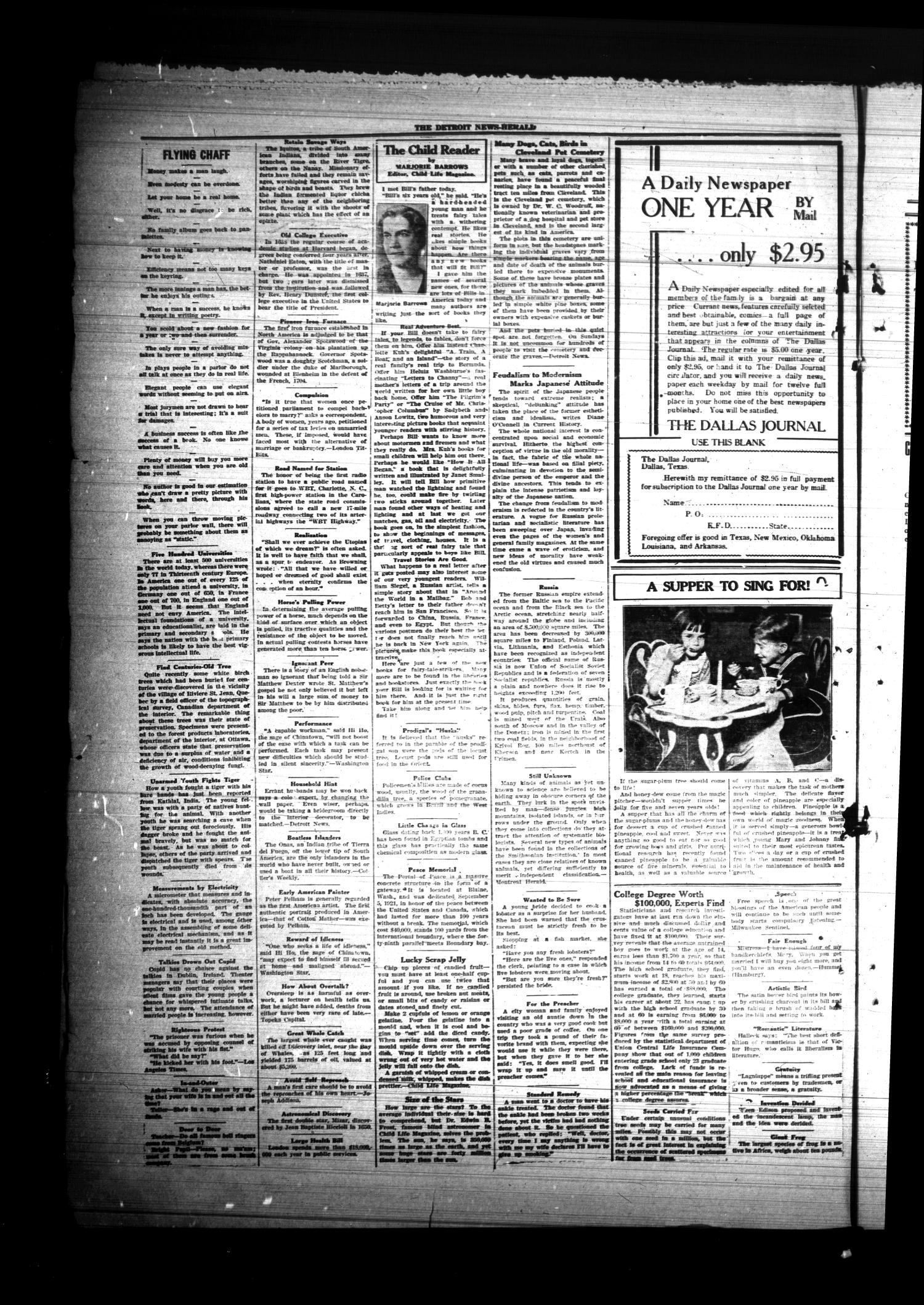 The Detroit News-Herald (Detroit, Tex.), Vol. 5, No. 45, Ed. 1 Thursday, February 9, 1933
                                                
                                                    [Sequence #]: 4 of 4
                                                