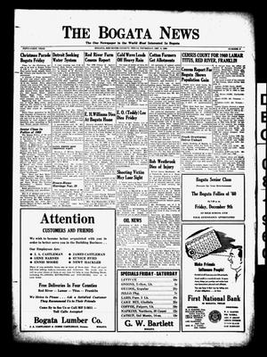 Primary view of object titled 'The Bogata News (Bogata, Tex.), Vol. 51, No. 9, Ed. 1 Thursday, December 8, 1960'.