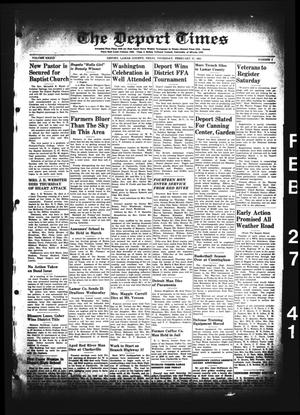 Primary view of object titled 'The Deport Times (Deport, Tex.), Vol. 33, No. 4, Ed. 1 Thursday, February 27, 1941'.