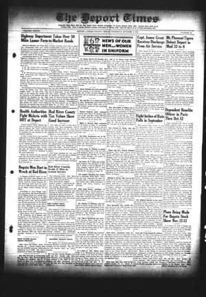 Primary view of object titled 'The Deport Times (Deport, Tex.), Vol. 37, No. 35, Ed. 1 Thursday, October 4, 1945'.
