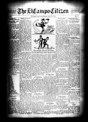 Primary view of object titled 'The El Campo Citizen (El Campo, Tex.), Vol. 19, No. 9, Ed. 1 Friday, April 25, 1919'.