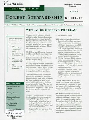 Primary view of object titled 'Forest Stewardship Briefings, May 2010'.