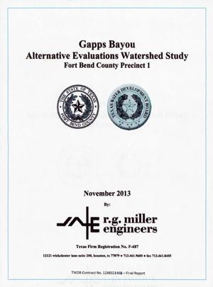 Gapps Bayou Alternative Evaluations Watershed Study - Fort Bend County Precinct 1